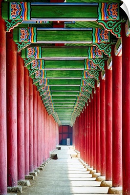 Colonnade in a Royal Palace, Gyeongbokgung Palace, Seoul, South Korea