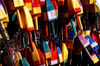 Colorful Lobster Buoys Display in Maine