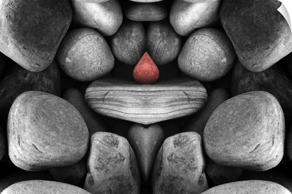Abstract composition with pebbles