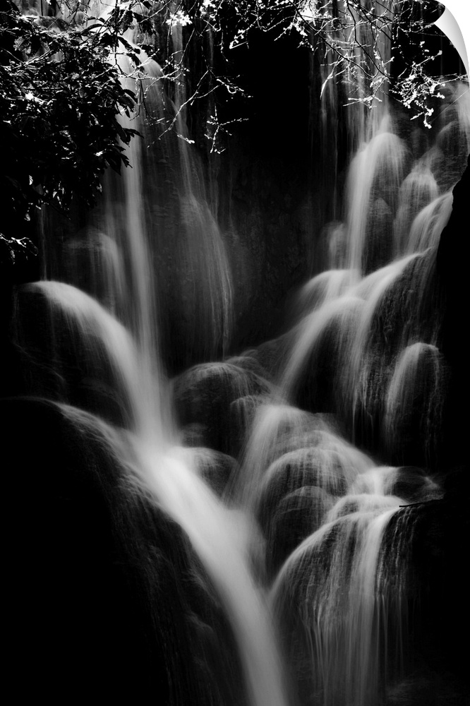 Waterfall in black and white