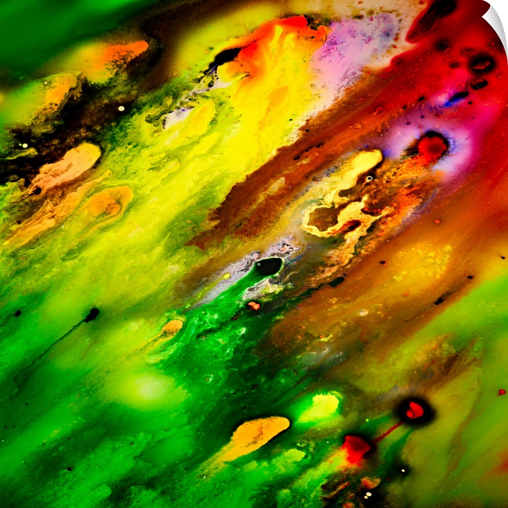 Artistic abstract photograph a close-up of a vibrant multi-colored landscape