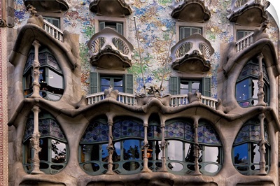 Facade Of Casa Batllo, Barcelona, Catalonia, Spain