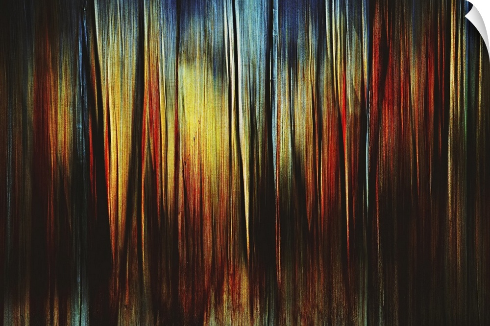 Abstract artistic photograph of vertical lines of earthy and cool tones.
