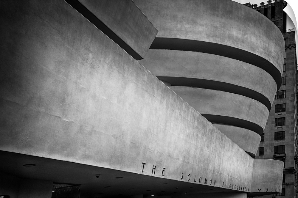 Low Angle Close Up View View of the Solomon R. Guggenheim Art Museum, Upper East Side, Manhattan, New York City, New York