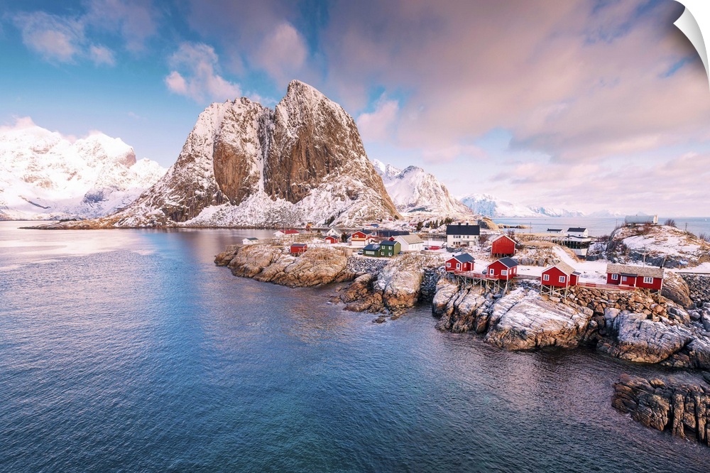 Classic scenery of a fjord in the Lofoten islands