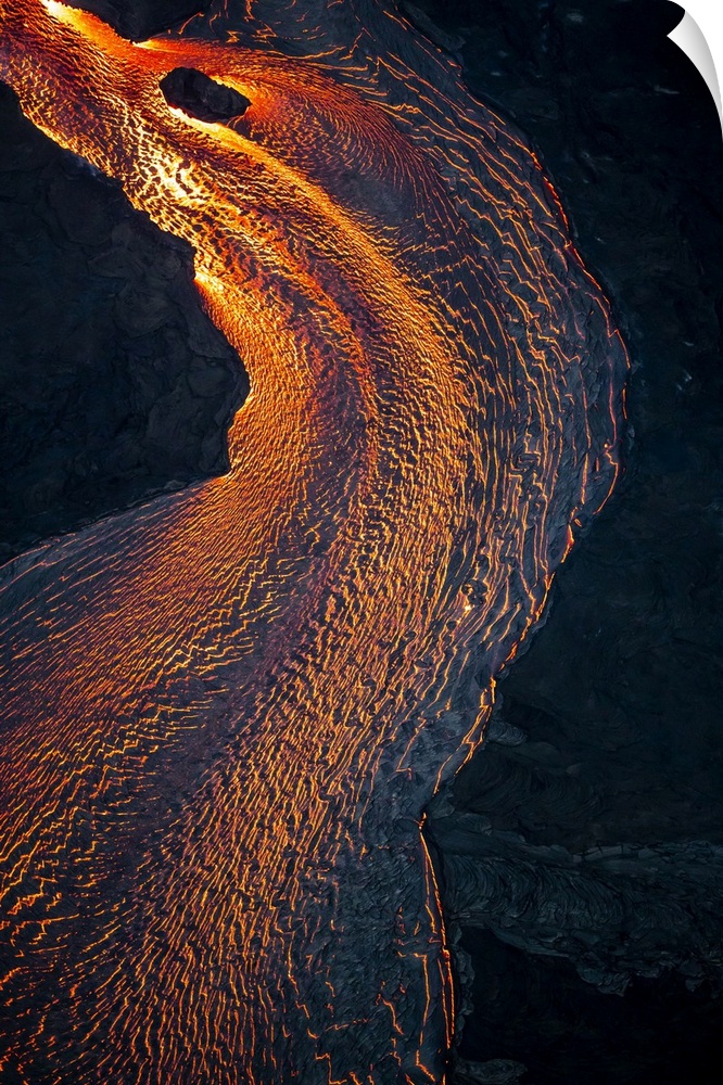 USA, Hawaii, Kilauea East Rift Zone lava flows and fissures.