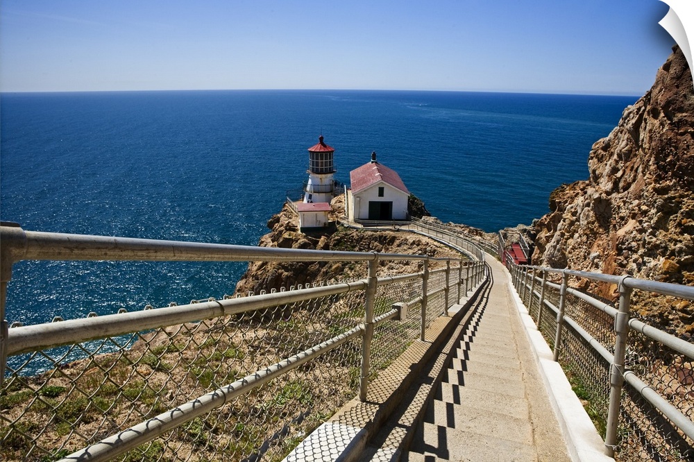 High Angle View of the Point Reyes Lighthouse, California.
