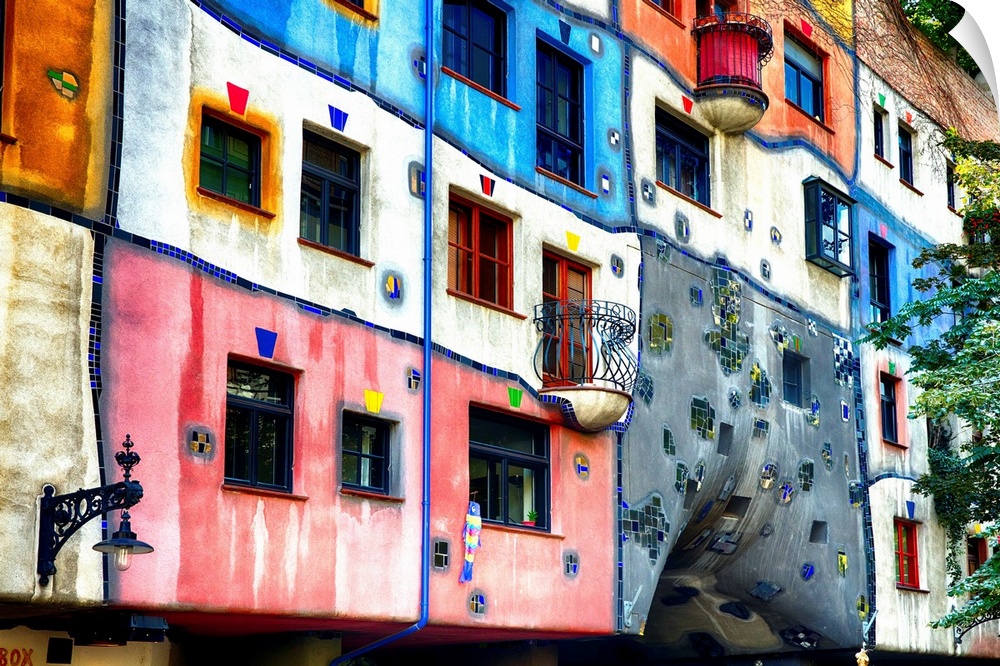Colorful Impressionistic Architecture of the Hundertwasser House.