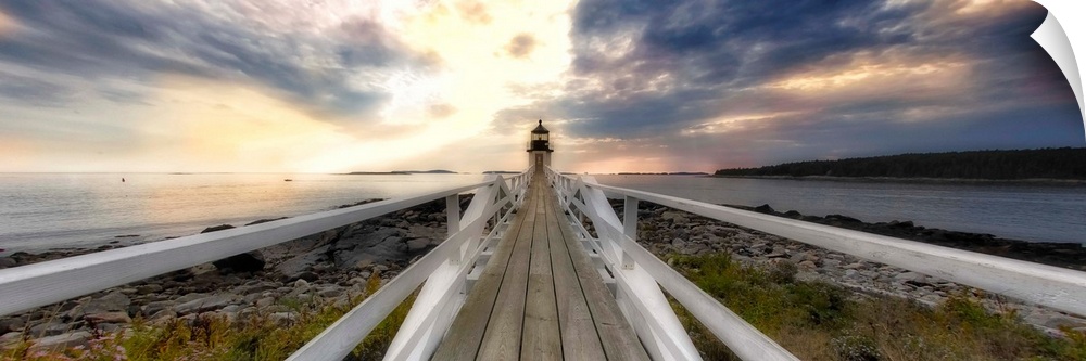 Panoramic View of the the Marshall Point Lighthouse at Sunset, M