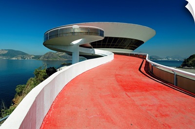 Low Angle View of the  the Contemporary Art Museum, Niteroi, Brazil