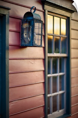 Old Lantern and Window in Sunset Glow