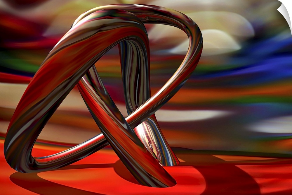 An abstract photograph of a metallic tubular structure in an abstract environment.