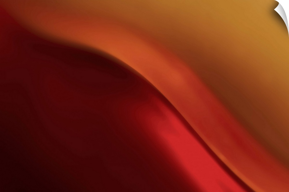 Abstract photograph of a smooth wave of red light.