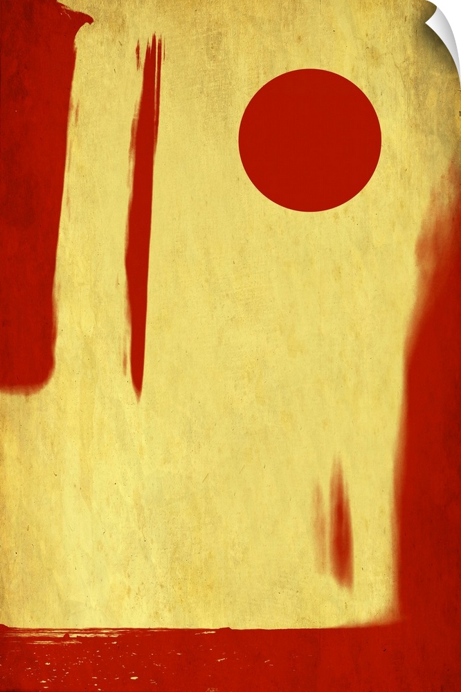 Abstract representation of a red moon