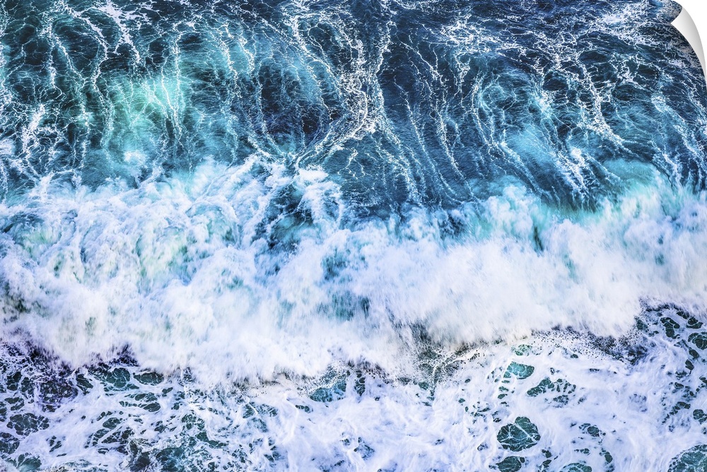 Ocean waves striking the shore.