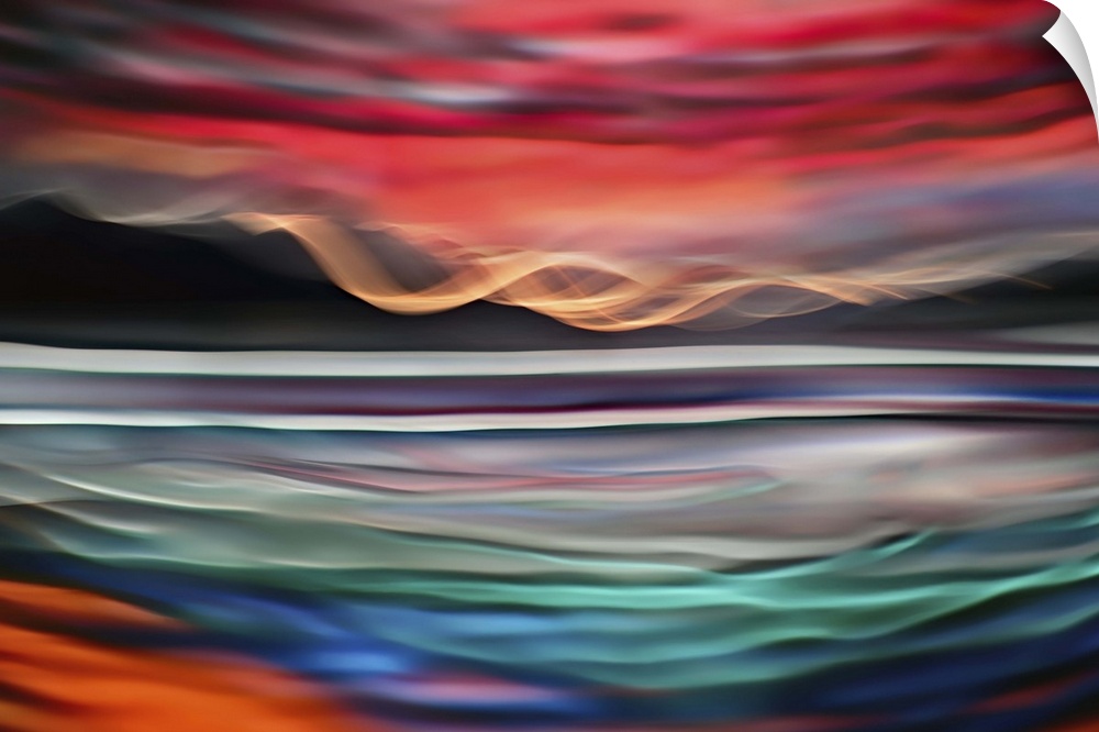 Colorful abstract photograph with wavy lines.