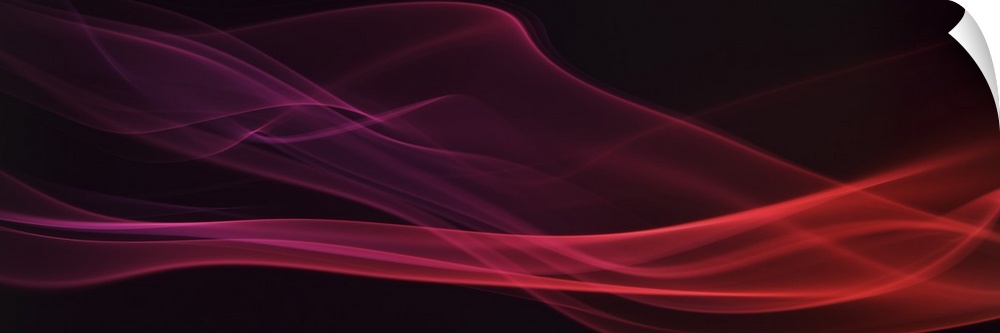 A photograph of a colorful smoke flowing sinuously against a black background.