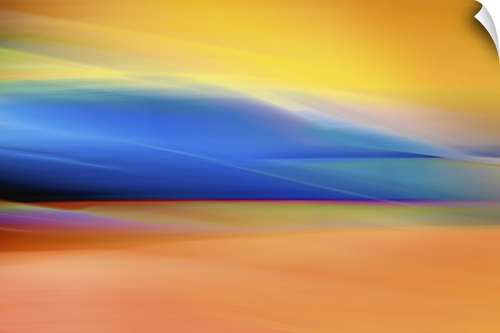 Abstract interpretation of a sunset on smoke-filled day.