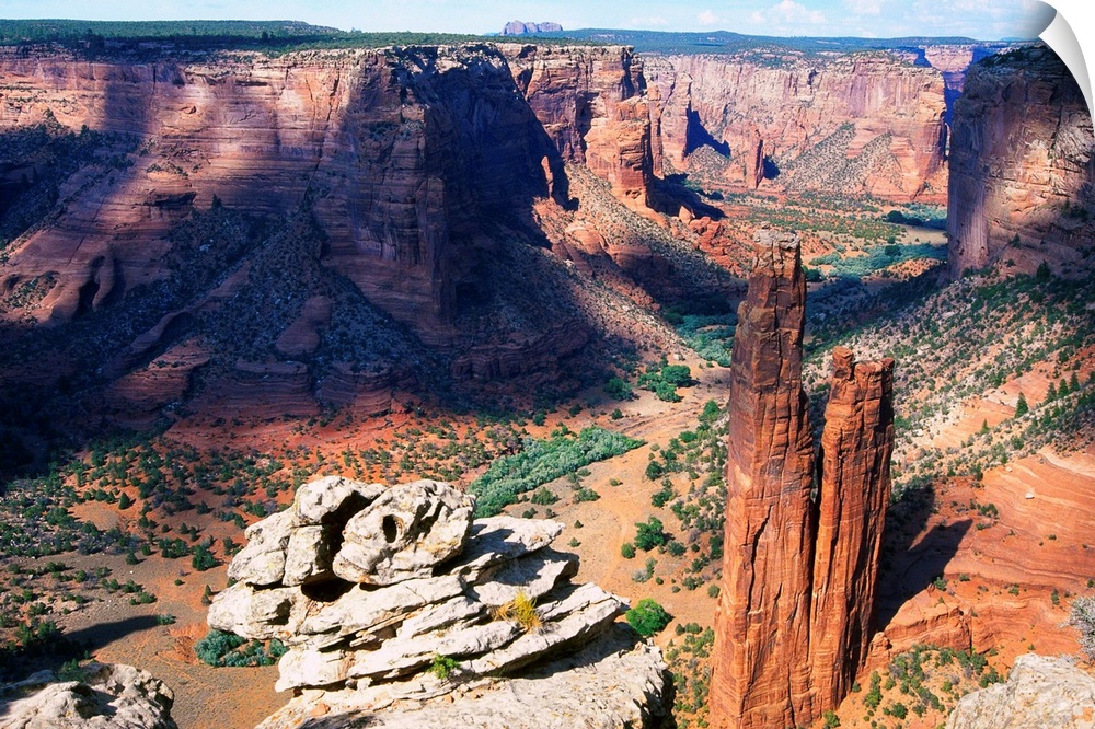 High angle view of Canyon Dechelly at Spider Rock, Arizona.