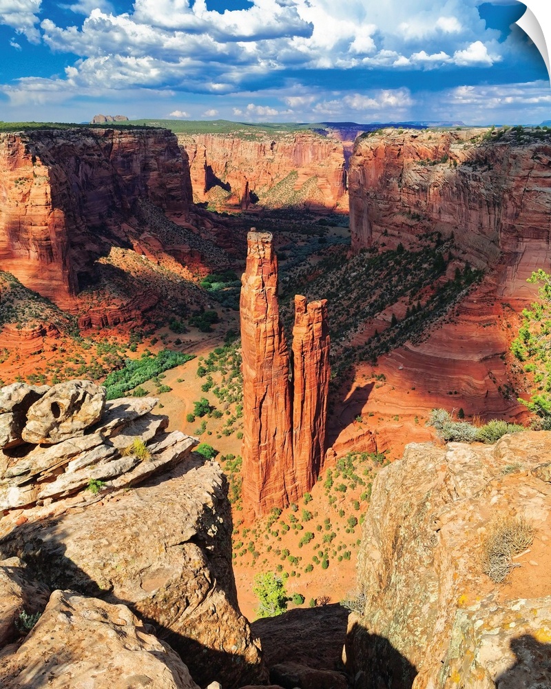 High angle view of Canyon Dechelly at Spider Rock, Arizona.