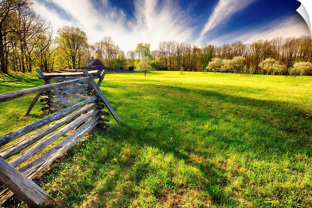 Spring Scenic View of the Historic Wick Farm, Jockey Hollow State Park, Morristown, New Jersey
