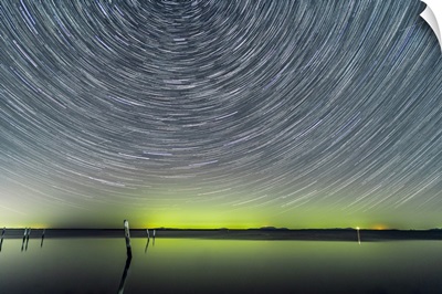 Star Trail With Northern Lights