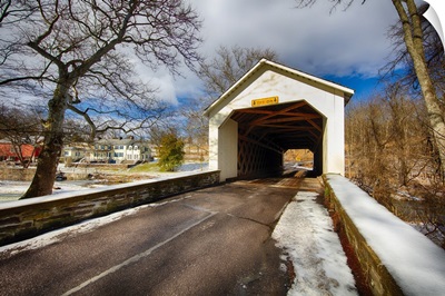 The Loux Covered Bridge in Winter, Pennsylvania
