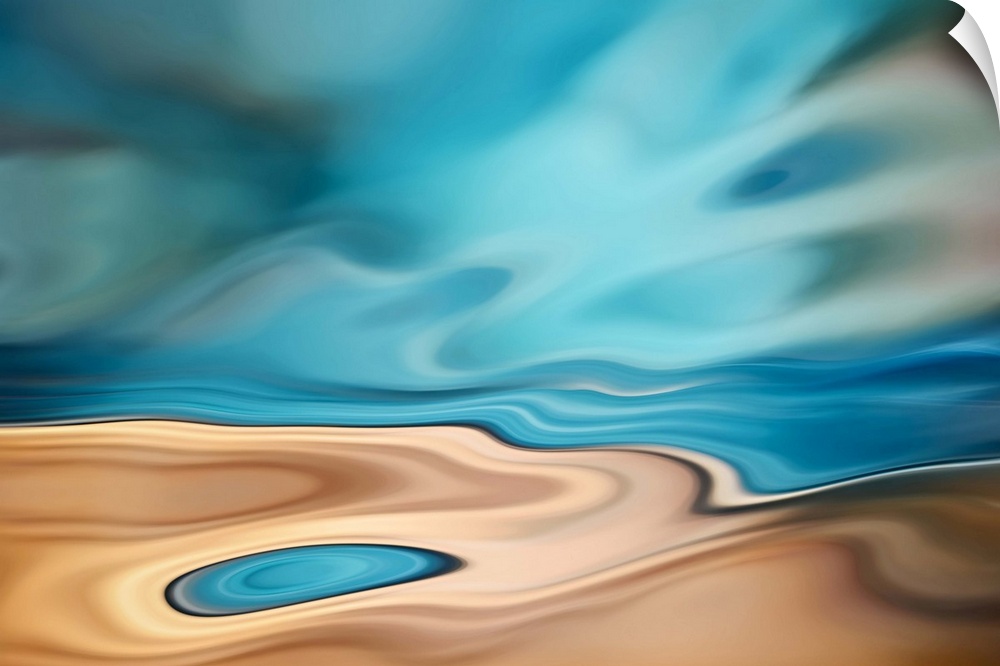 Abstract photography - representation of a small lagoon close to a much larger body of water, likely the ocean. Part of my...