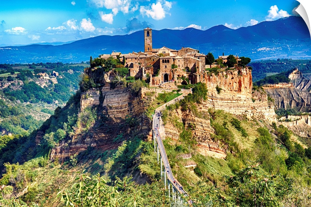 Panoramic View of an Ancient Hill top Town, Civita di Bagnoregio, Umbria, Italy