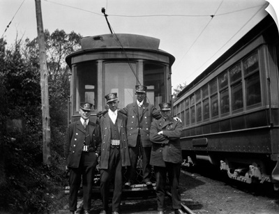 1910's 1920's 4 Men Conductors Motormen Public Transportation Transit Workers