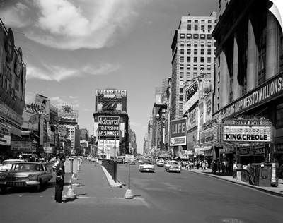 1950's Looking North Up Broadway From Times Square To Duffy Square