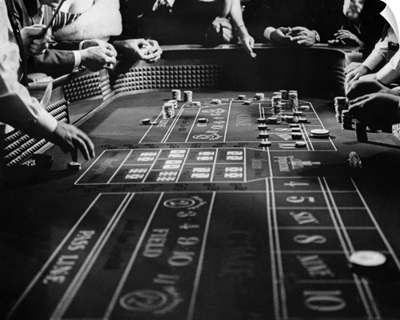 1960's Four Anonymous Unidentified People Gambling Casino Craps