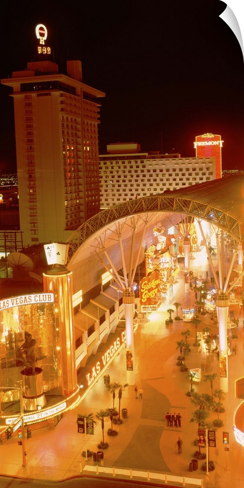 Aerial Fremont Street Experience Las Vegas NV