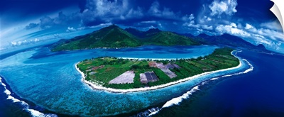 Aerial Huahine Island Tahiti Polynesia