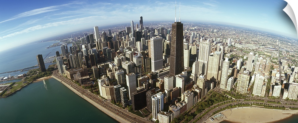High angle view of a city, Chicago, Cook County, Illinois, USA