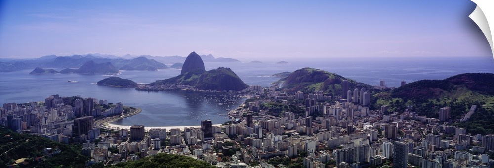 Panoramic photo from above of the city of Rio De Janeiro in Brazil.