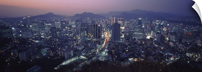 Aerial view of a city, Seoul, South Korea