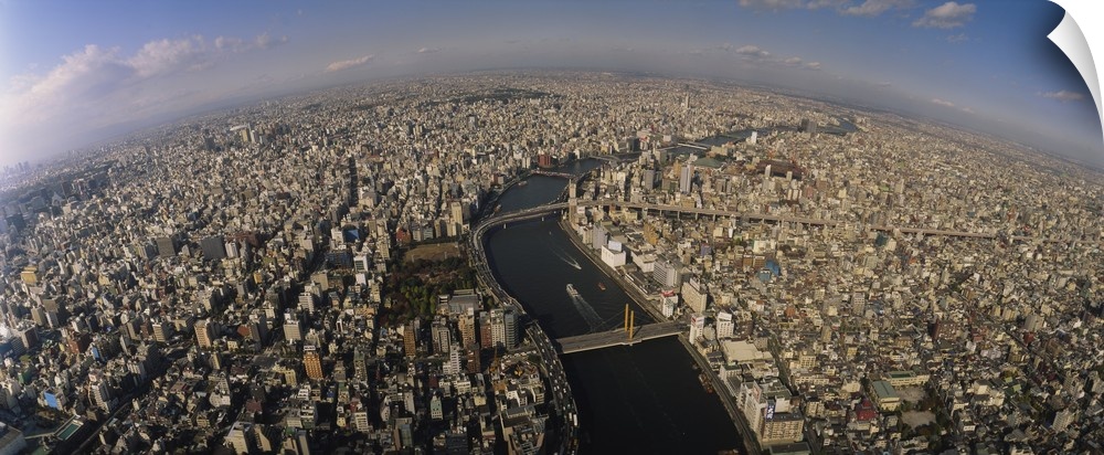 Aerial view of a city, Tokyo Prefecture, Japan