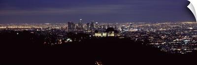 Aerial view of a cityscape Griffith Park Observatory Los Angeles California