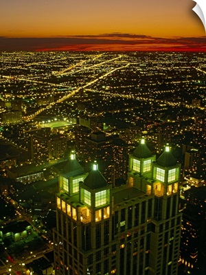 Aerial view of a cityscape, Michigan Avenue, Chicago, Cook County, Illinois