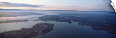 Aerial view of a lake, Lake Burley Griffin, Canberra, Australia