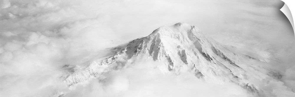 Aerial view of a snowcapped mountain, Mt Rainier, Mt Rainier National Park, Washington State
