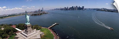 Aerial view of a statue, Statue of Liberty, New York City, New York State