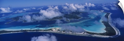Aerial view of an island, Bora Bora, French Polynesia