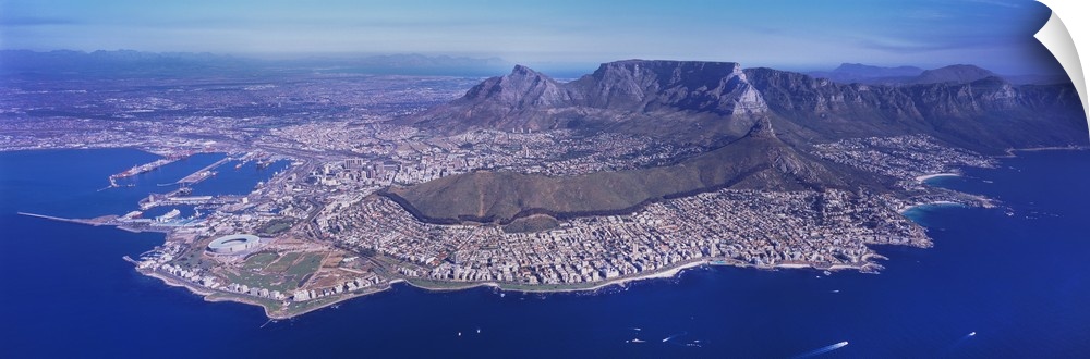 Aerial view of an island, Cape Town, Western Cape Province, South Africa.