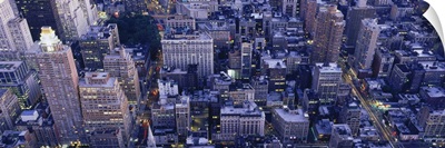 Aerial view of buildings in a city, Manhattan, New York City, New York State