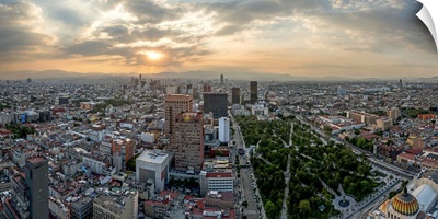 Aerial view of cityscape from Torre Latinoamericana, Mexico City, Mexico