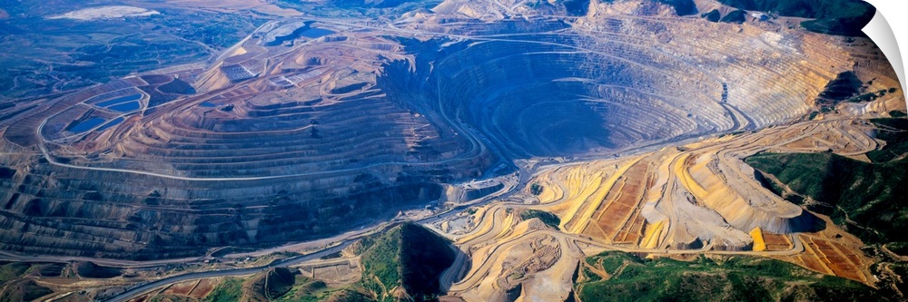 Aerial view of copper mines, Utah