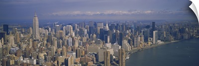 Aerial view of skyscrapers on the waterfront, Manhattan, New York City, New York State