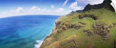 Aerial view of the coast, Na Pali Coast, Kauai, Hawaii